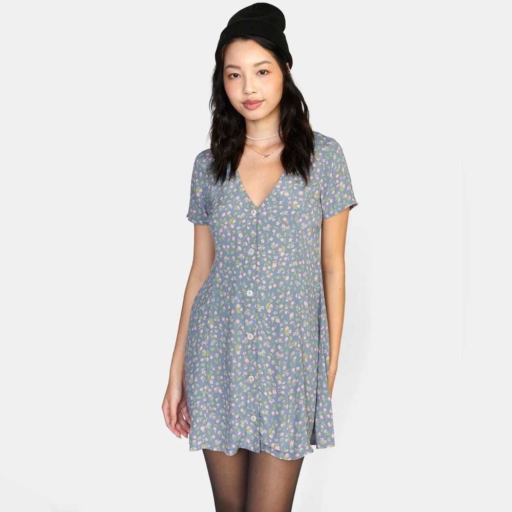 RVCA Blue Floral Mini Dress